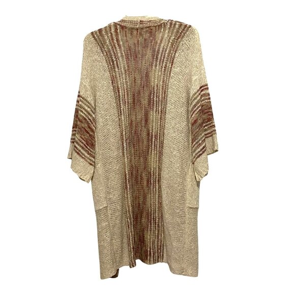 Easel Open Front Cardigan Pool Cover Up S/M Neutrals Beachy Coastal Cali Style - Picture 3 of 5